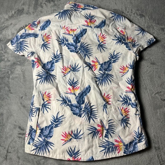 California Cowboy Shirt Mens M White Button High Water Tropic Floral - Picture 5 of 11